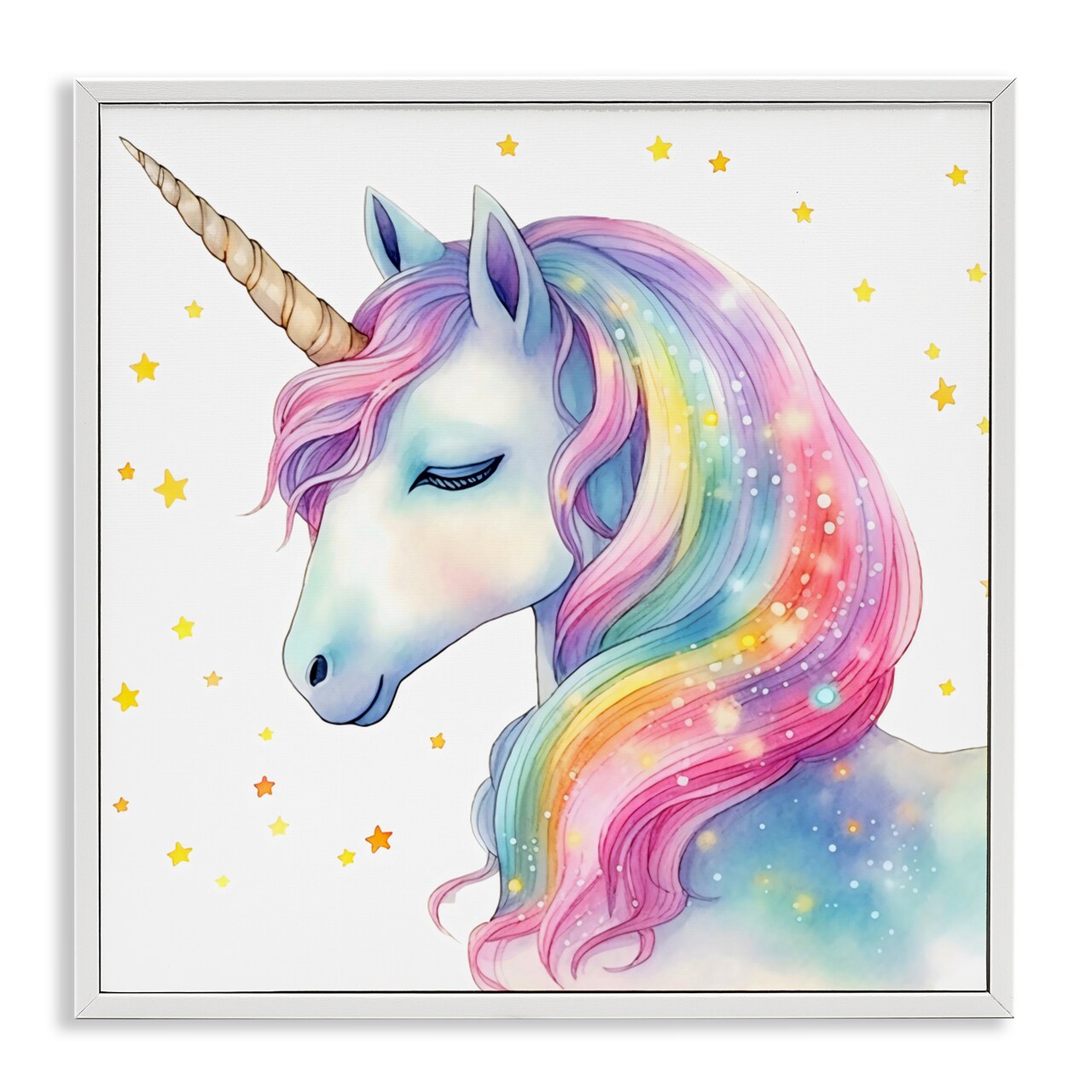 Stupell Industries Enchanted Rainbow Mane Unicorn Framed Giclee, design by Creative Studio